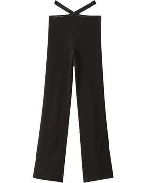 Alexander Wang Criss-Cross Logo-Trim Leggings - Black