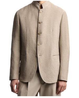 Emporio Armani Stand Collar Jacket - Brown