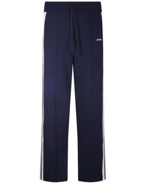 Autry Loose Waist Logo Casual Pants - Blue