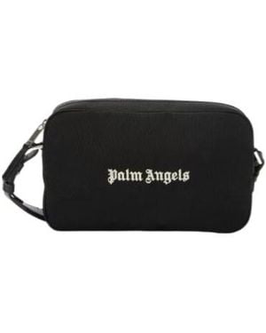 Palm Angels Logo Printed Zipped Camera Bag - Black