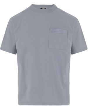 K-Way Pocket Detailed Crewneck T-Shirt - Grey