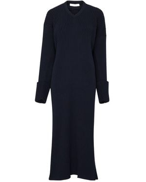 The Row V-Neck Long Dress - Blue