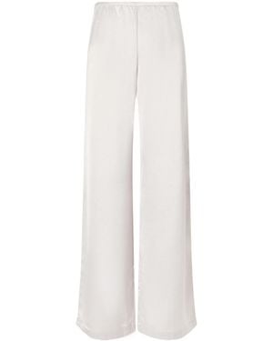 Leset Barb Satin Wide-Leg Trousers - White