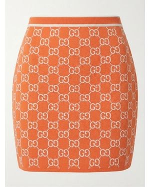 Gucci Monogrammed Knit Skirt - Orange