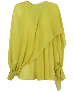 Gianluca Capannolo Draped Sleeve Tops - Yellow