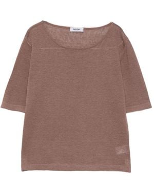 Baserange Round-Neck T-Shirt - Brown