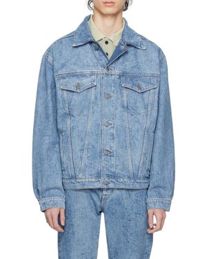 BOSS Long Sleeved Button-Down Denim Jacket - Blue