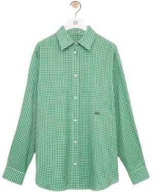 Loewe Long Sleeve Checked Shirt - Green