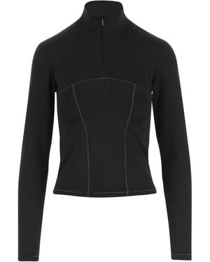 Pinko Long-Sleeved Half-Zipped Top - Black
