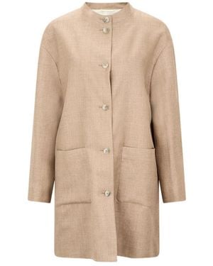 Herno Long-Sleeved Trench Coat - Natural