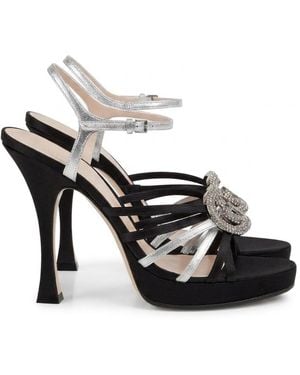 Gucci Pump With Crystal Interlocking G - Black