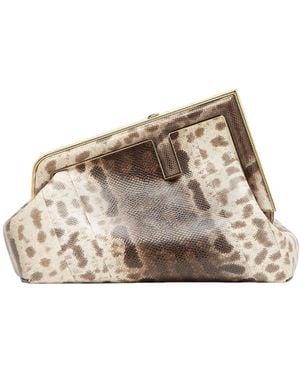 Fendi First Small Clutch Bag - Natural