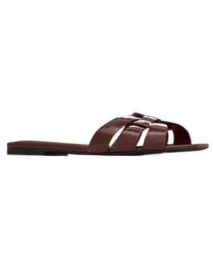 Saint Laurent Tribute Mules - Brown