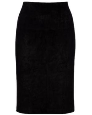 Stouls Gin Suede Midi Skirt - Black