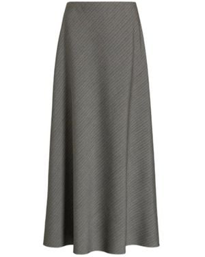 Alberta Ferretti A-Line Skirt With Herringbone Weave - Grey