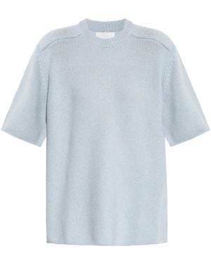 Lisa Yang Short-Sleeve Ribbed T-Shirt - Blue