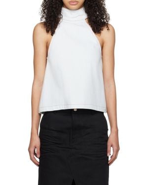 we11done Sleeveless Neck Vest - White