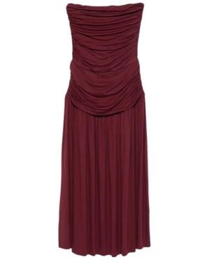 GIMAGUAS Fortuna Strapless Gathered Midi Dress - Purple
