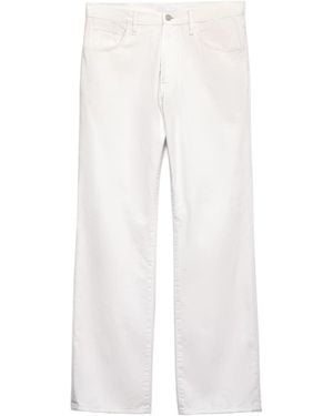 Prada Logo-Patch Straight-Leg Pants - White