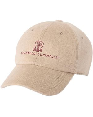 Brunello Cucinelli Cashmere And Alpaca Blend Baseball Cap - Natural