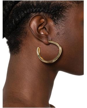 JOSEPH Bean Xl Organic-Shape Hoop Earrings - Brown
