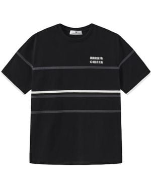 Marissa Chiara Striped Short-Sleeved T-Shirt - Black