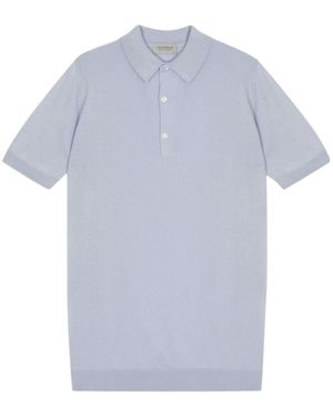 John Smedley Short-Sleeved Polo Shirt - Blue