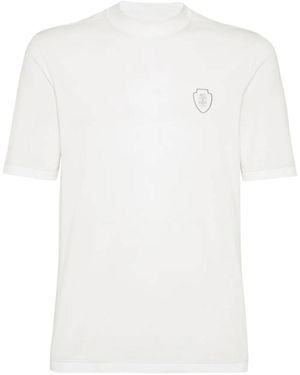 Brunello Cucinelli Logo High-Neck T-Shirt - White