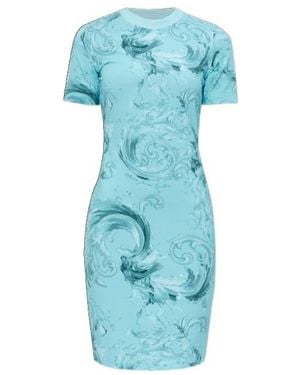 Versace Jeans Couture Couture Barocco Print T-Shirt Dress - Blue