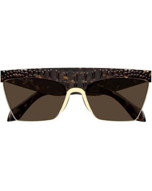 Alaïa Croc-Effect Tortoiseshell-Shell Sunglasses - Multicolour