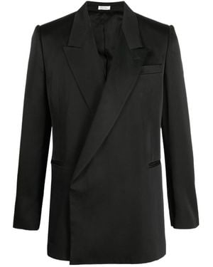 McQueen Double Breasted Tailored Blazer - Black
