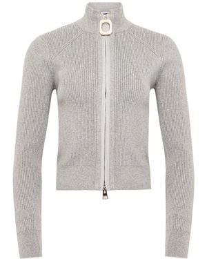 JW Anderson Jw Anderson Fitted Zip-Up Cardigan - Grey