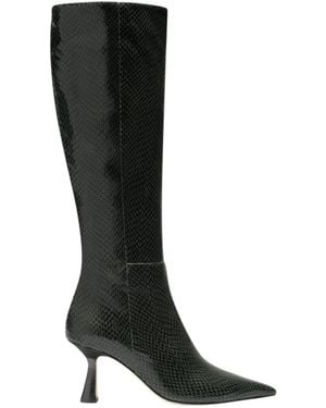 Aeyde Vina Snakeskin-Effect Boots - Black