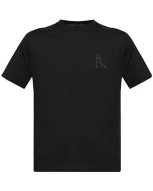 Brioni Logo-Embroidered T-Shirt - Black