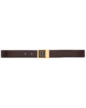Saint Laurent La 66 Buckle Belt - White