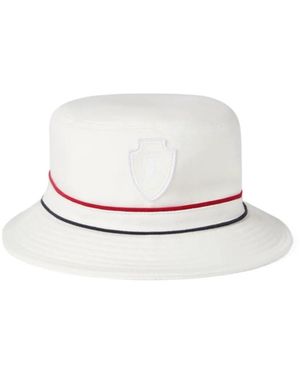 Brunello Cucinelli Techno Cotton Piqué Bucket Hat With Logo - White