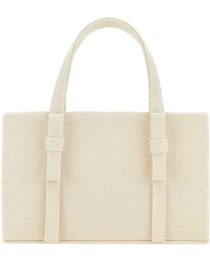 Kara Chain-Linked Mini Top Handle Bag - Natural