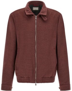 Brunello Cucinelli Long-Sleeve Casual Jacket - Purple