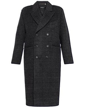 MISBHV Plaid Long-Sleeve Coat - Black