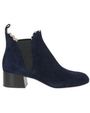 Chloé Plain Color Ankle Boots - Blue