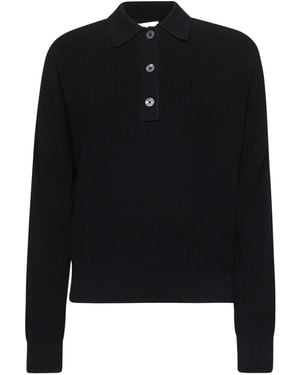 Studio Nicholson Chesapeake Long Sleeved Polo Top - Black