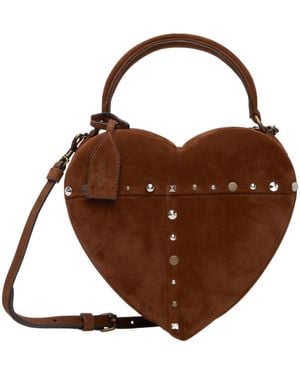 Moschino Love Me Heart-Shaped Shoulder Bag - Brown