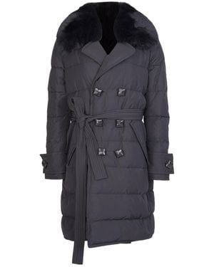 DSquared² Double-Breasted Trench Coat - Blue