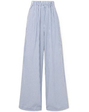 Frankie Shop Mirca Striped Wide-Leg Trousers - Blue