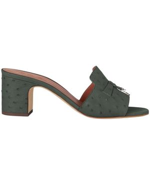 Loro Piana Round-Headed High-Heeled Sandals - Black