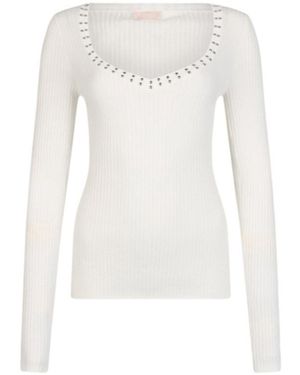 Liu Jo V-Neck Studded Top - White