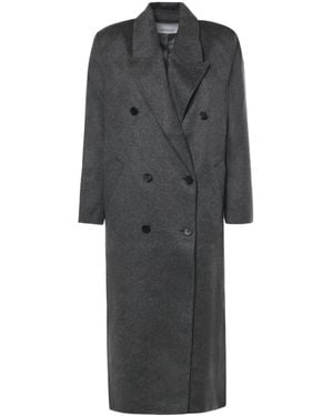 Frankie Shop Wool Double-Breasted Coat - Gray