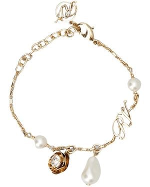 Roger Vivier Rose Pearls Bracelet - Metallic