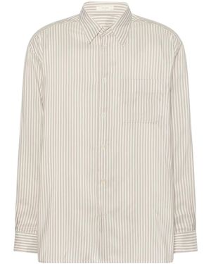 The Row Feme Silk Stripe Shirt - White