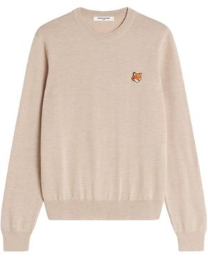 Maison Kitsuné Long-Sleeved Knitwear - Natural